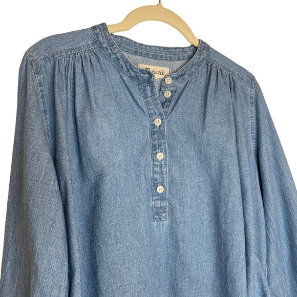 Madewell Chambray Button Front Pullover Shirt, S - Picture 5 of 9